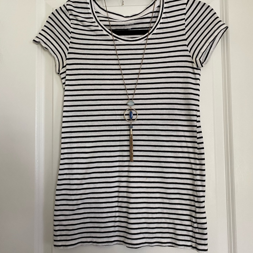 Black and White Striped Gap Favorite Tee